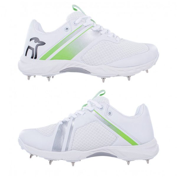 2023 KOOKABURRA KC 3.0 SPIKE CRICKET SHOES WHITE/LIME